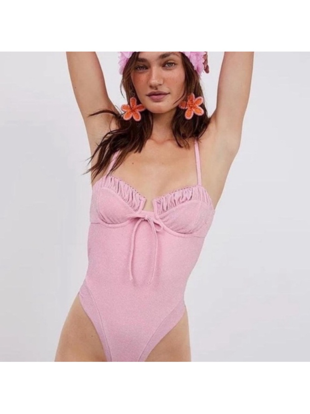 For love & lemons Pink glitter One-Piece Swimsuit